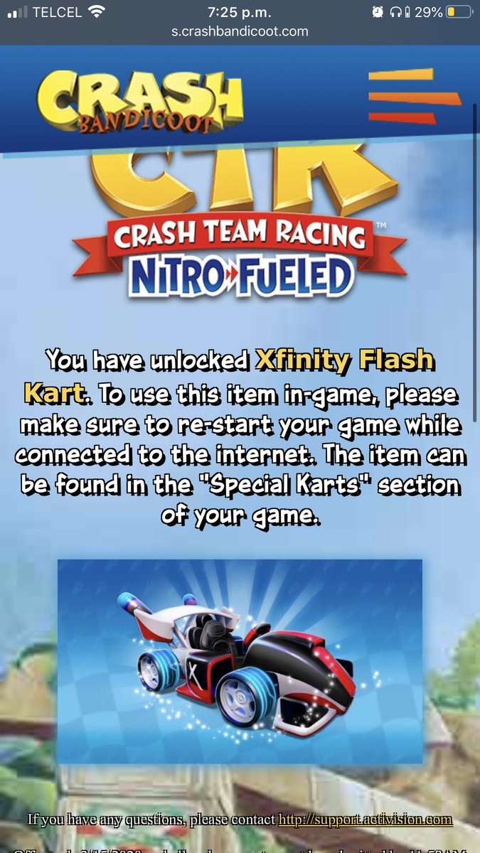 splendid_ust's tweet photo. Por fin obtuve el #XfinityKart de #CrashTeamRacingNitroFueled Gracias a @OscarHeRo89 que me regaló un código, muchísimas gracias crack, me alegra ver cómo en este mundo todavía hay gente bondadosa :’), gran abrazo crack https://t.co/voeJM4OOB5