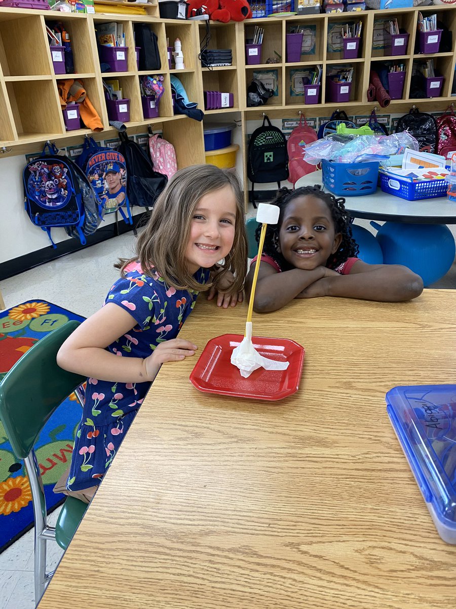 MASTFINSUP's tweet photo. Our Kinder sharks in Mrs. Thompson and Mrs. Collins class completed a Truffela tree challenge. Students were given five spaghetti noodles, two marshmallows, and tape to create the tallest truffela tree. #finsup #yeahthatstemschool @MASTFINSUP https://t.co/1F5R04MqwT