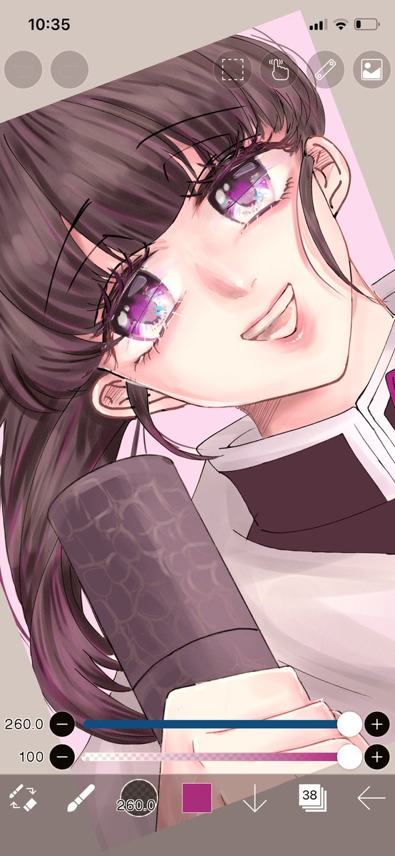 むん🥀♛さんがTwitterに投稿した栗花落カナヲ(鬼滅の刃)のイラスト。
