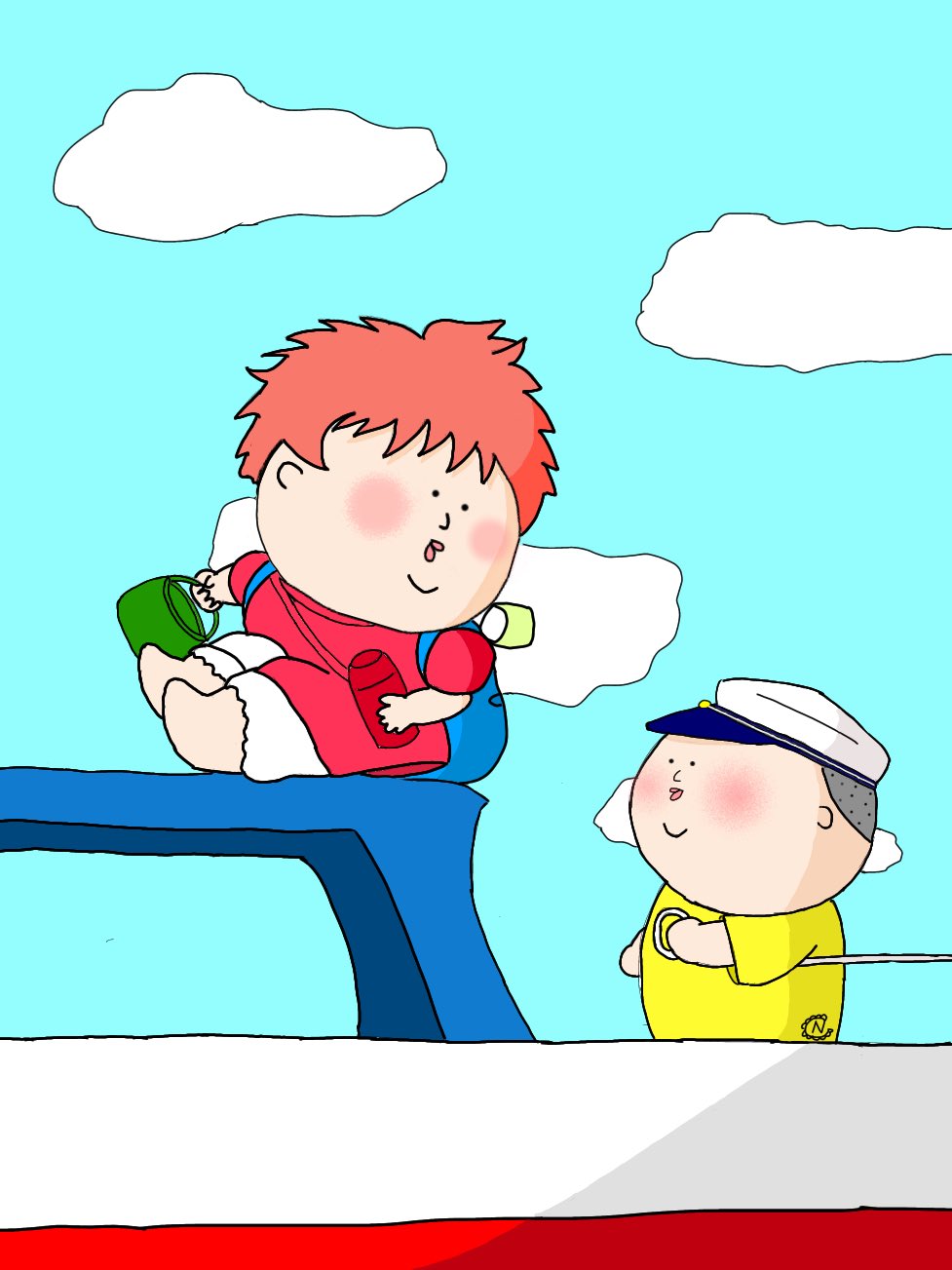 Nuu Twitterren ポニョと宗介 W 崖の上のポニョ そうすけ ジブリ Ghibli 女の子 ゆるぽちゃ イラスト イラスト好きな人と繋がりたい