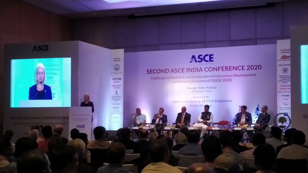iiest_s's tweet photo. #iiests is knowledge partner in 2nd @ASCETweets India #conference on Sustainable and Resilient Infrastructure (CRSIDE 2020) at #Novotel Kolkata. Honble Director, @iiest_s, Honble @USCGKolkata, Honble #mayor, #Kolkata, @AECOM vice pres, #ASCE pres. inaugurated it. @HRDMinistry https://t.co/Q9HRy6MMG7