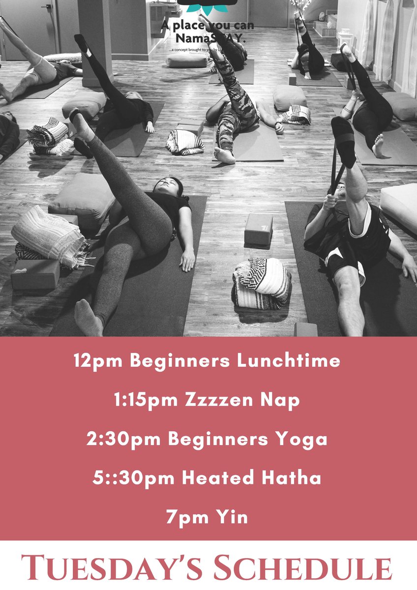 AbsoYoga's tweet photo. Check out our #Tuesday #Yoga Schedule! 🧘‍♀️ Incorporate some #ZEN in your life with #yoga. 🧘‍♂️ All Newbies get 3 days #free to try us out. We offer 21 consecutive days for $21, also for Newbies! See you on the mat :) 🕉️ https://t.co/0AgXJzmkDj