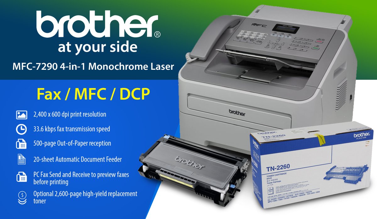 SBMCI's tweet photo. The compact all-in-one laser business fax machine with a built-in handset that you can count on for all your professional needs.

#Brother #MFC7290 #faxmachines #multifunction #laser #monochrome https://t.co/aSolwFDyYh