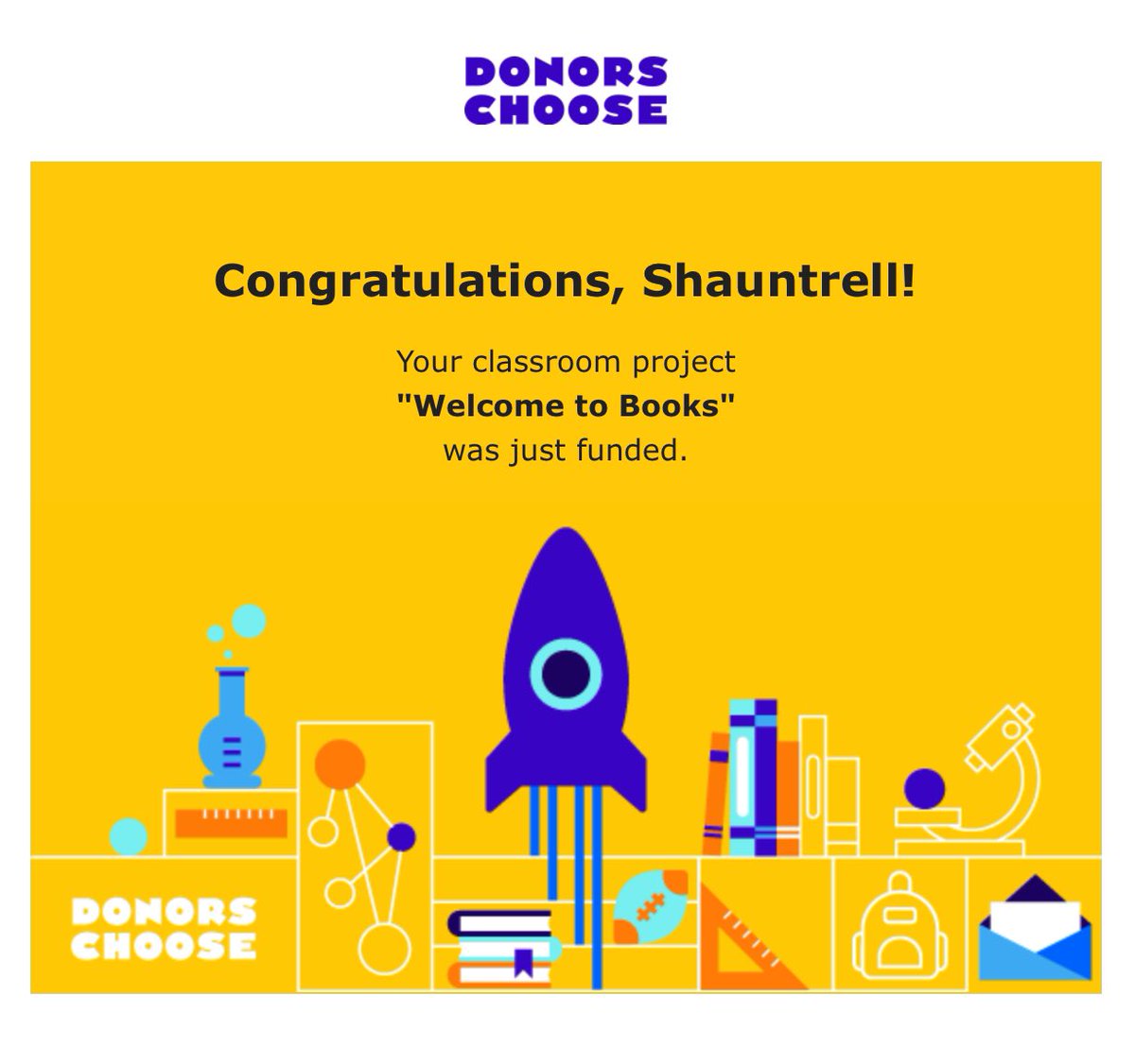 ShauntrellLeaks's tweet photo. @KASMOM24 @DonorsChoose Yay! @Sandramoyer10 @reneedora https://t.co/O3fMCziAXY