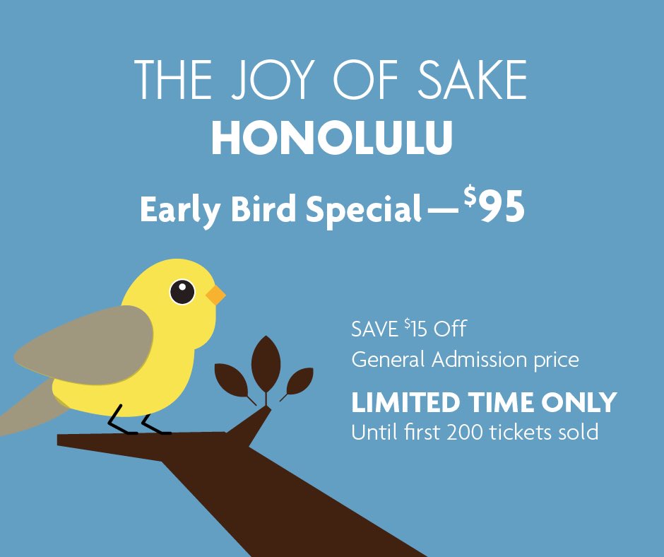The Joy Of Sake returns to Honolulu on September 18th! Get your discounted Early Bird tickets NOW (less than 25 discounted tickets left) click link below!
joyofsake.com/htmlmail/jos20…