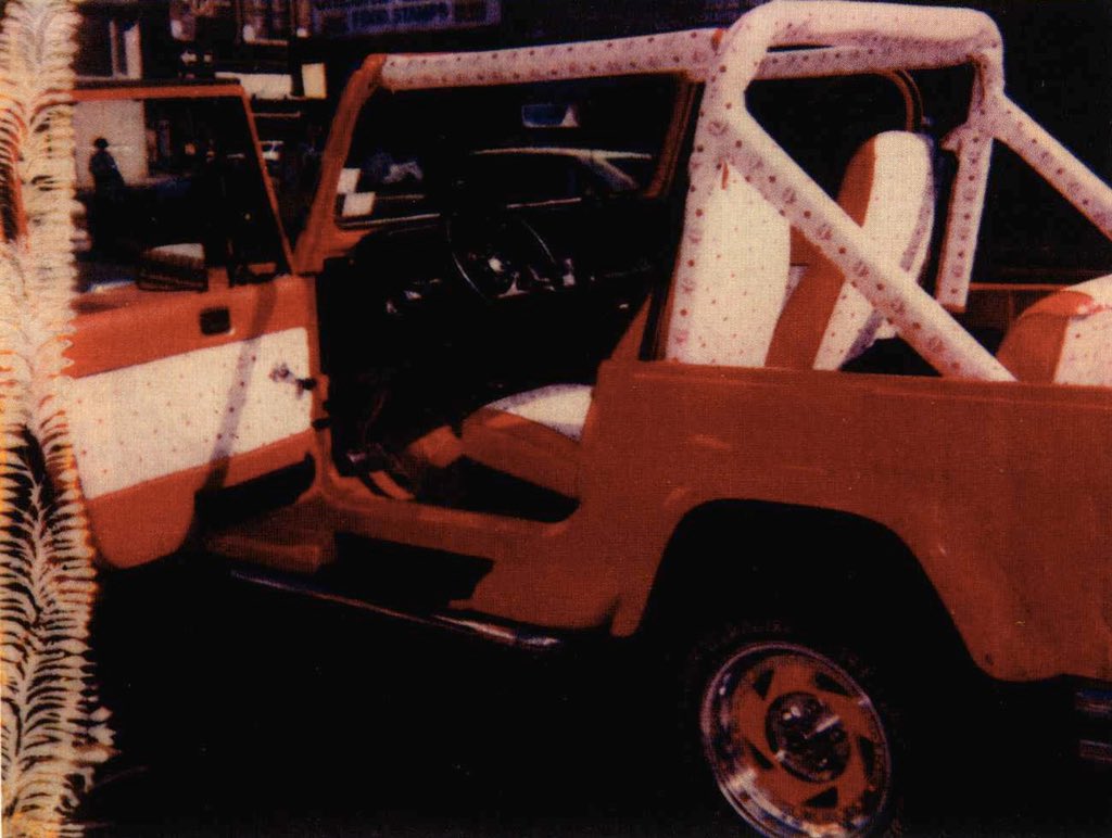 archivealive on X: Dapper Dan's custom Jeep with candy red paint and MCM  upholstery circa 1987