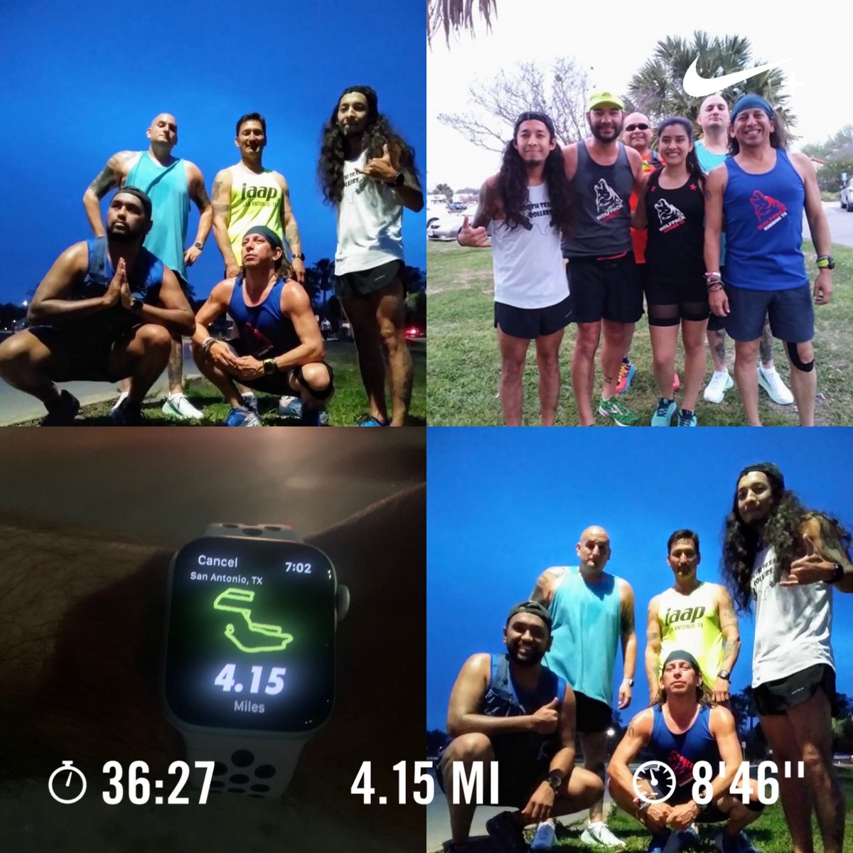 T_MONEY_TX's tweet photo. Ran 4.15 miles with Nike Run Club... great people to kickoff race week... Woodlawn Park and neighborhood is a great place to run clean streets and wide streets not much cars.
#hokaoneone #hokaoneonecarbonx #carbonx #carbonxtotheworld #nrc #nikerunclub #wolfpackrunning https://t.co/fPHhcuhwHI