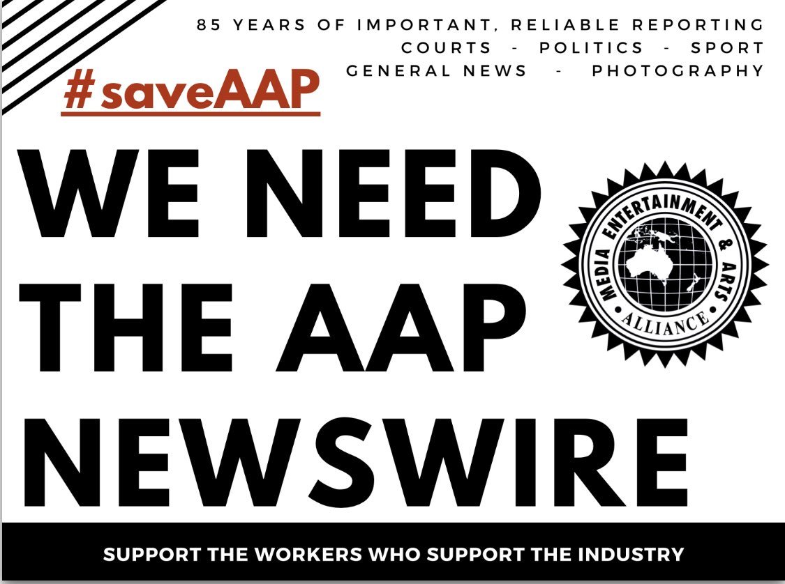 Thoughts are with those at AAP today. The newswire plays such an integral role in this industry. #SaveAAP #AAP