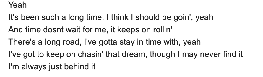 Hey_ItsMeM's tweet photo. Sometimes I think about how #Supernatural is going to end  and I've come to the conclusion that I want it to be Dean, Sam, Cas and Jack driving away in the impala while Foreplay/Boston by Boston is playing, specifically with these lyrics in the background
@JensenAckles @jarpad https://t.co/RIrcsEAE4g