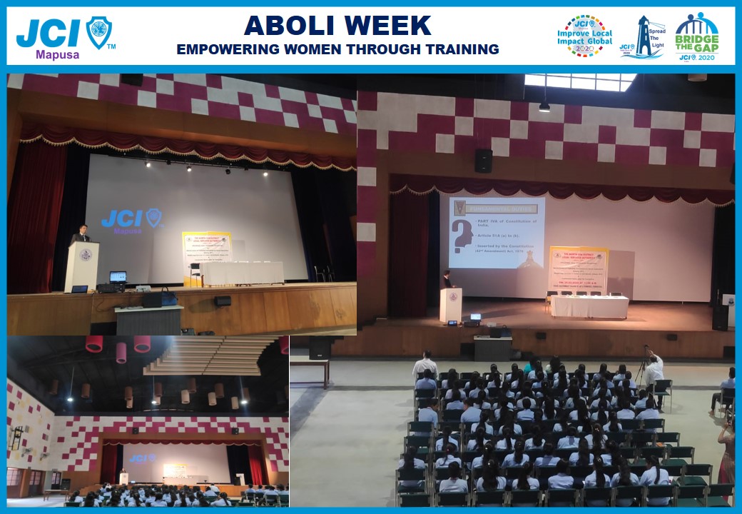 JciMapusa's tweet photo. 🎀🎀🎀 *JCI MAPUSA* 🎀🎀🎀

JCI MAPUSA started its Aboli Week 2020 with
Inaugural at Mahilashram by sharing moments of Joy &amp; Happiness and later with Providing Training program , Skill Development , Legal Awareness &amp; Business App.  for betterment of the Women in Society https://t.co/732tdpKdV4