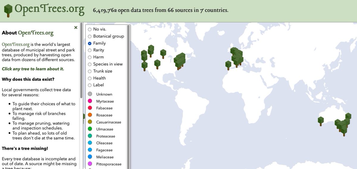 stevage1's tweet photo. After lots of work, excited to announce that https://t.co/rrzWx7yOMc has gone global! 🌴 Now over 6 million #opendata trees from Australia, USA, Canada, UK, France, Spain and Portugal. 🌲 Is your city on there? 🌳
Built with #opensource and @Mapbox. Enjoy! ❤️ #gischat #augistribe https://t.co/YlCSgRkCIZ