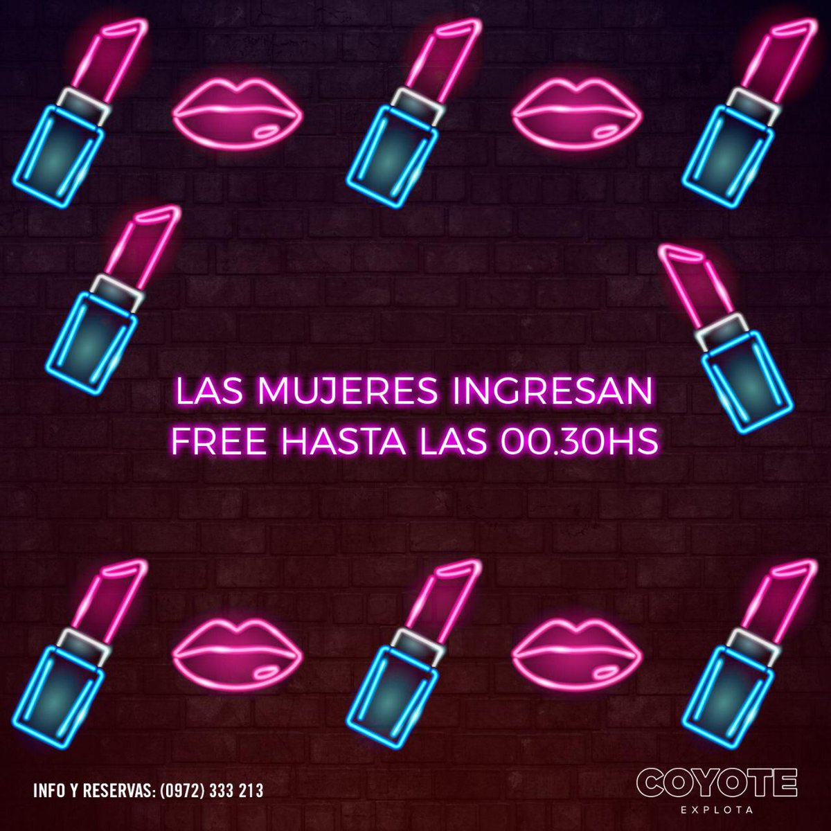 Coyoteasu's tweet photo. Este sábado 7 de Marzo! 

A pedido de las chicas!

VUELVE LA NOCHE DE MUJERES

Show imperdible de Strippers y BARRA LIBRE de Champagne, Vodka, Tequila, Gin y Cerveza durante el show!

Free pass para todas las Coyoteras! 

Reserva tu mesa al 0986 663 800! https://t.co/oT0gSl9BW6