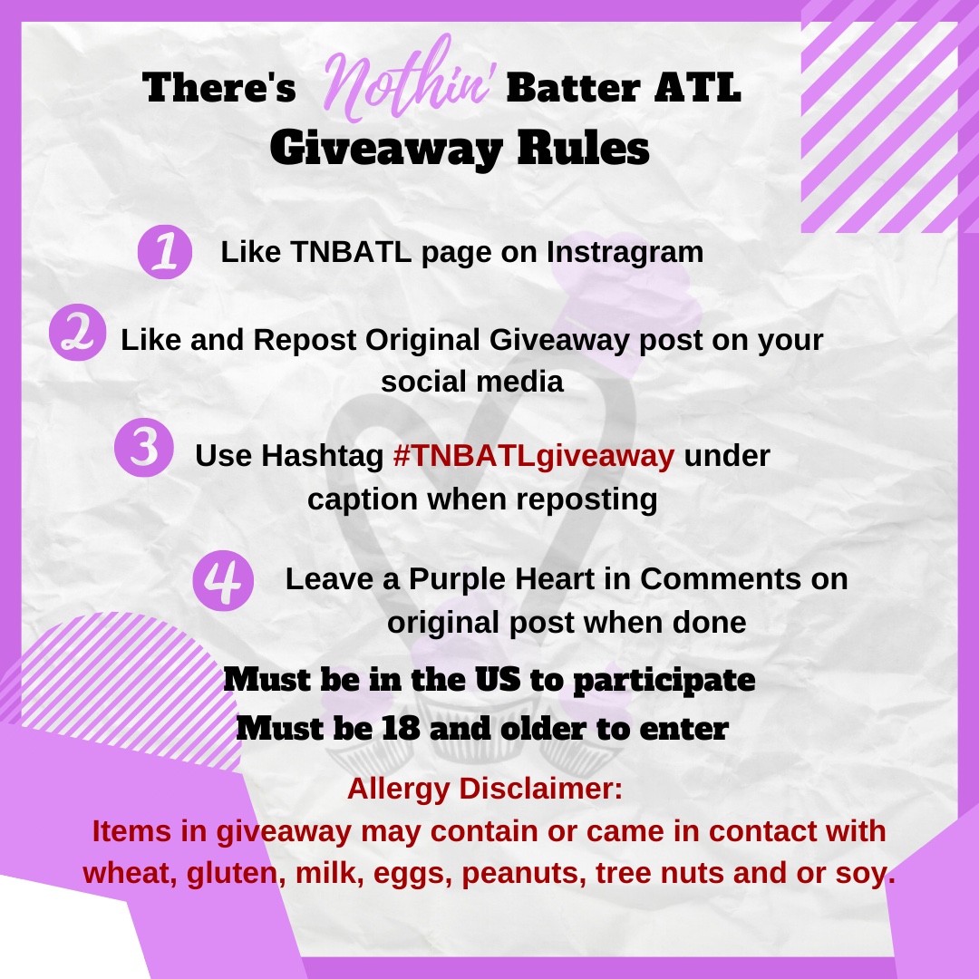 TNBATL's tweet photo. Check out our giveaway. Search TNBATL to find us FB & IG
#giveaway #contest #contestgiveaway #fun #games #atlanta #atlantabaker #competition #food #foodie #free #freefood #funtimes #US #entercontest #TNBATLgiveaway #winner #letsplay #brownies #chocolate #yummy #prize
⠀ https://t.co/uyemup4RXc