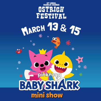 Who is ready to see the Baby Shark Show at the <a href="/ostrichfestival/">Ostrich Festival</a>!? Don't miss out on this awesome family friendly event going on March 13th through the 15th! Find out about all of the great activities at this event by visiting ostrichfestival.com.