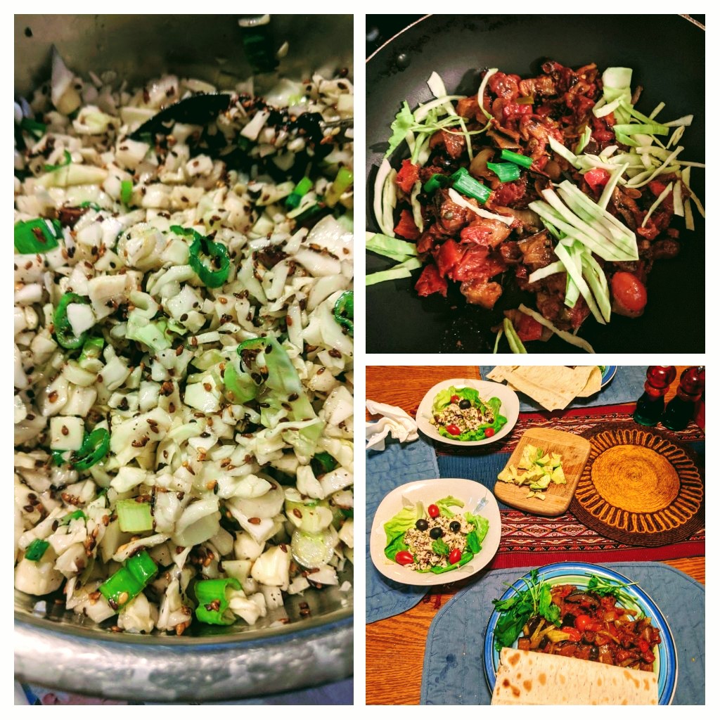 art_artlee's tweet photo. #NJ "TonitesDinner" #asianslaw (#cabbage #greenonions #toastedsesameseeds & #almonds #redwinevinegar #vegetableoil #sugar) + #leftover #eggplantcamponata ) + #lavoshflatbread #gastronomia #fooddesign #collageart #representationalart #relajado #vida #homecook https://t.co/C9FSxALLbF