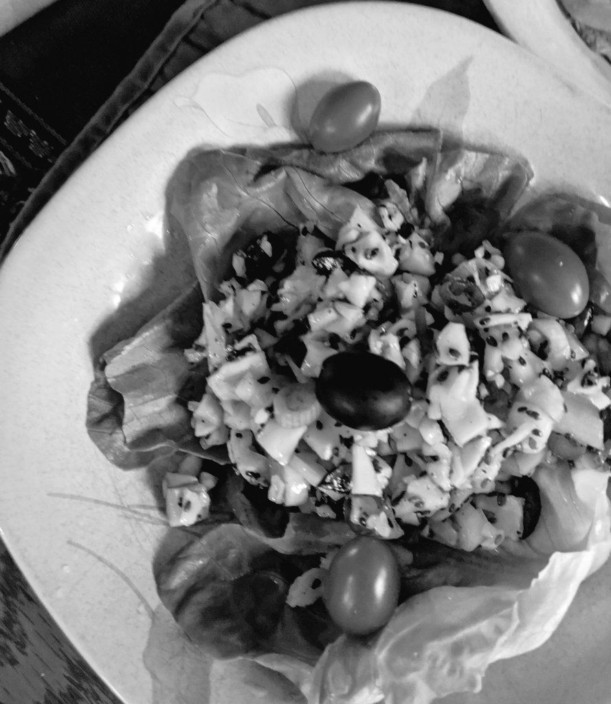 art_artlee's tweet photo. #NJ "TonitesDinner" #asianslaw (#cabbage #greenonions #toastedsesameseeds & #almonds #redwinevinegar #vegetableoil #sugar) + #leftover #eggplantcamponata ) + #lavoshflatbread #gastronomia #fooddesign #collageart #representationalart #relajado #vida #homecook https://t.co/C9FSxALLbF