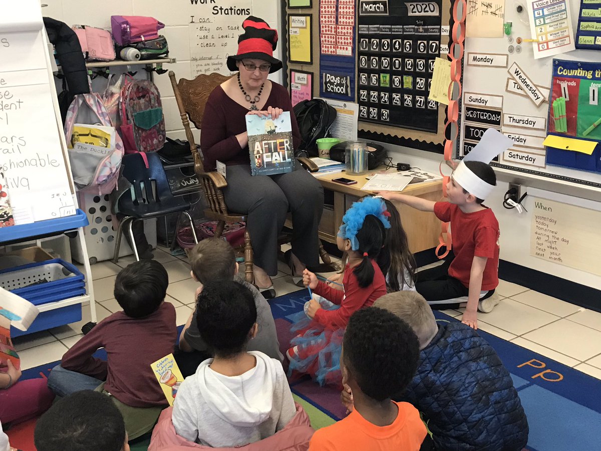 gmunger1's tweet photo. Always makes for a special day to have our neighbors from PGI come over to share their favorite read aloud with @BrookwoodElemen students! Thank you! @DrPFrance @ChelyseMiller @Anna_Surratt #ReadAcrossAmerica https://t.co/4xMtOLbSyX