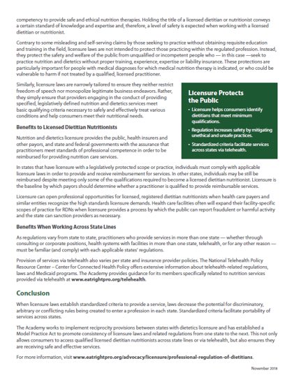 MS’s dietetics licensure law provides for protection of MS against potentially harmful services &amp; requires specialized training &amp; education for RDNs. Thank you for your work RDNs, NDTRs, DIs &amp; students <a href="/eatrightPRO/">eatrightPRO</a> <a href="/eatrightPRO/">eatrightPRO</a> <a href="/mississippiRDs/">MS-AND</a> #NationalNutritionMonth
