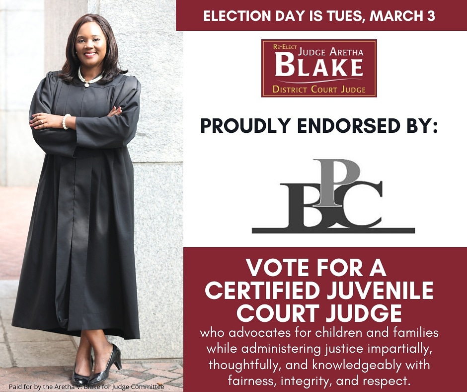 judgeablake's tweet photo. Vote to keep fairness, integrity, and respect on Tues, March 3. Please vote and tell your family and friends about her 18 years of dedicated service to children and families.
#ReElectJudgeBlake #JuvenileJudge #forthechildren #communityjudge #TeamBlake #JudgeAretha #JudgeBlake https://t.co/aHHxWKIh3G
