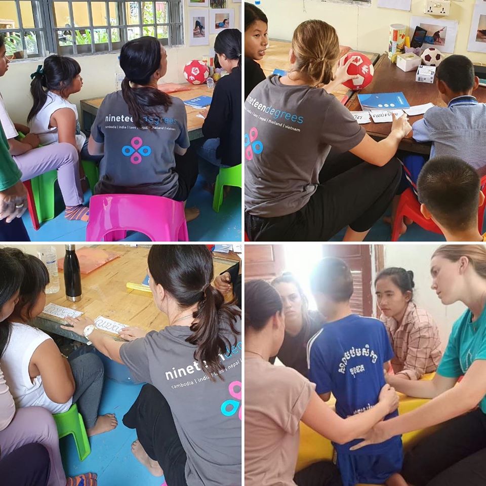 19DegreesAsia's tweet photo. The @jcu physiotherapy group are continuing their great work with the children at Grace House Community Centre in Cambodia. Their work involves incorporating games, play and sports. Well done to everyone involved!  #JCUCambodia2020 @NewColomboPlan #jcuphysiotherapy https://t.co/4mksoHjWqL