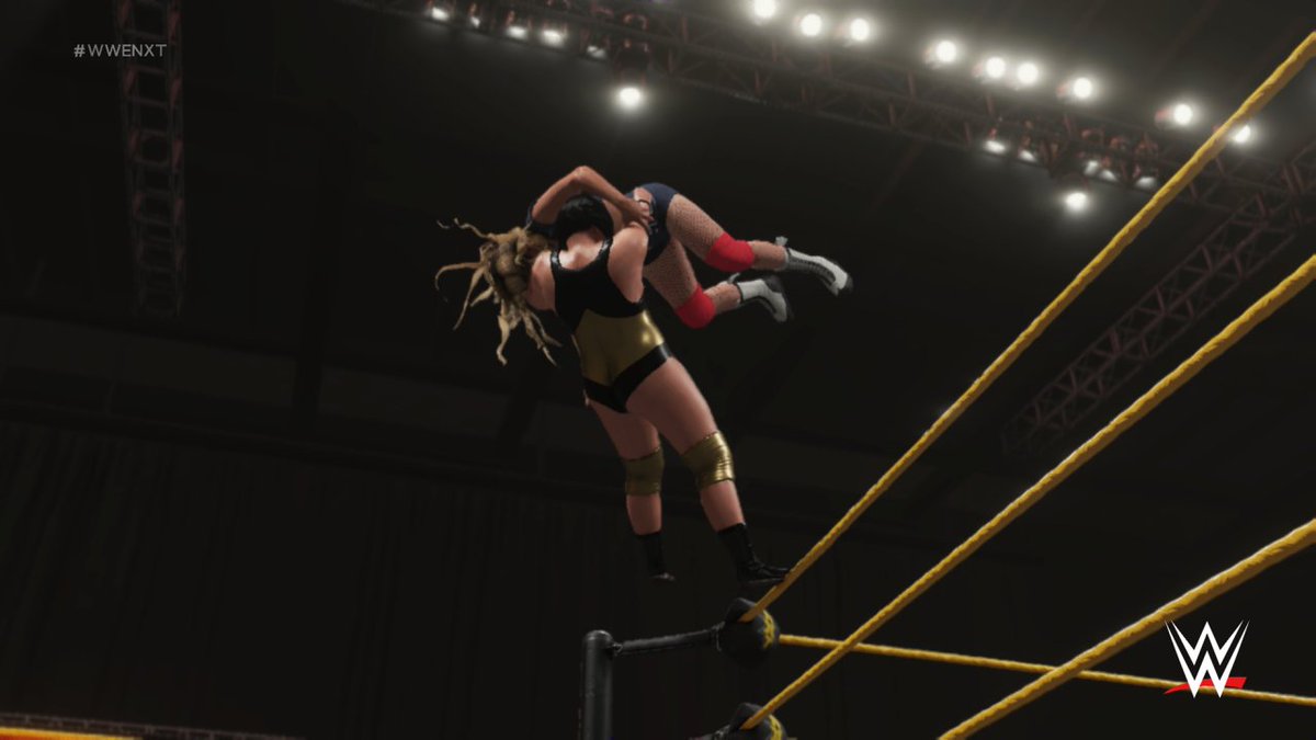 floydbanks2k26's tweet photo. #ThisIsNXT. @LaceyEvansWWE tries to go off the top rope, but #JordynneGrace cuts her off and in high risk, #Superplex #LaceyEvans on the ring side floor. @WWENXT
#NXT!
NXT!
NXT!
#UniverseMode #XboxShare #XboxOne #WWE2K19 #CAW https://t.co/WKiNu92mWx