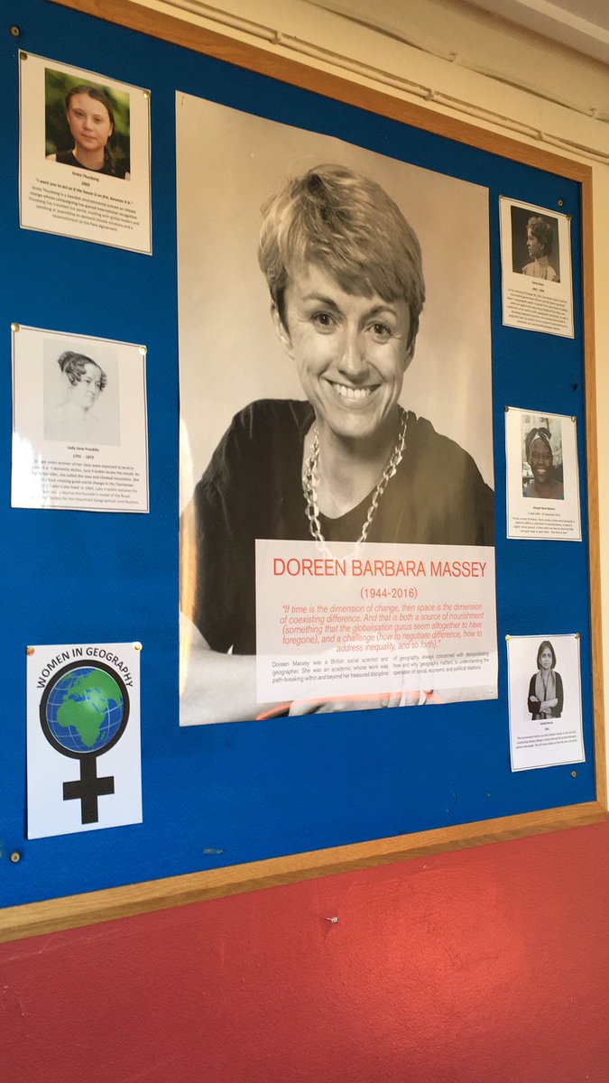 Celebrating the late Doreen Massey who made significant contributions to the subject of Geography. An inspiration to us all. #ArdinglyIWD2020