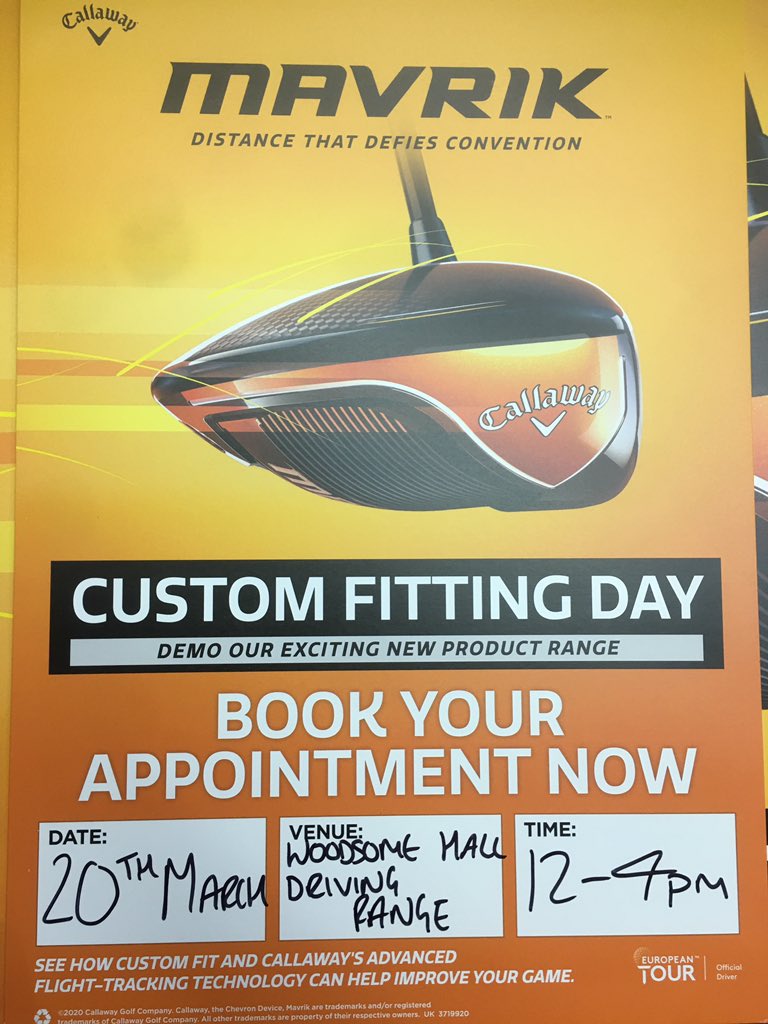 woodsomeproshop's tweet photo. 🚨CALLAWAY FITTING DAY🚨 Friday 20th March, try the new Mavrik range ! Ring up to book a time from 12-4pm 🔥 #yorkshiregolf #no1driver #increasedistance https://t.co/Haki7WQQGM