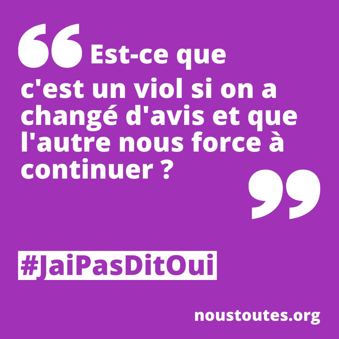 NousToutesOrg's tweet photo. Vous êtes vous déjà senti obligé.e d'avoir un rapport sexuel alors que vous n'aviez pas envie ? Témoignez avec #JaiPasDitOui https://t.co/j7TZ94h5z2