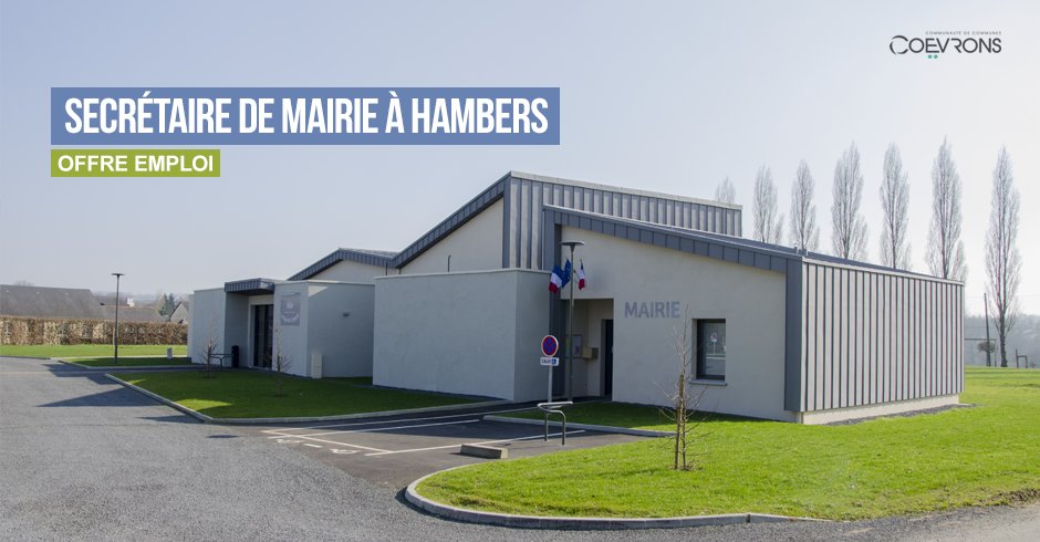 lescoevrons's tweet photo. La commune d’#Hambers recherche un(e) #SecrétairedeMairie pour réaliser, seul(e) et sous l’autorité du Maire, l'ensemble des opérations relevant de la compétence de la commune : état civil, urbanisme, élections, conseil municipal... https://t.co/PkNybUOmGy #Emploi https://t.co/H9EpoOnFmn