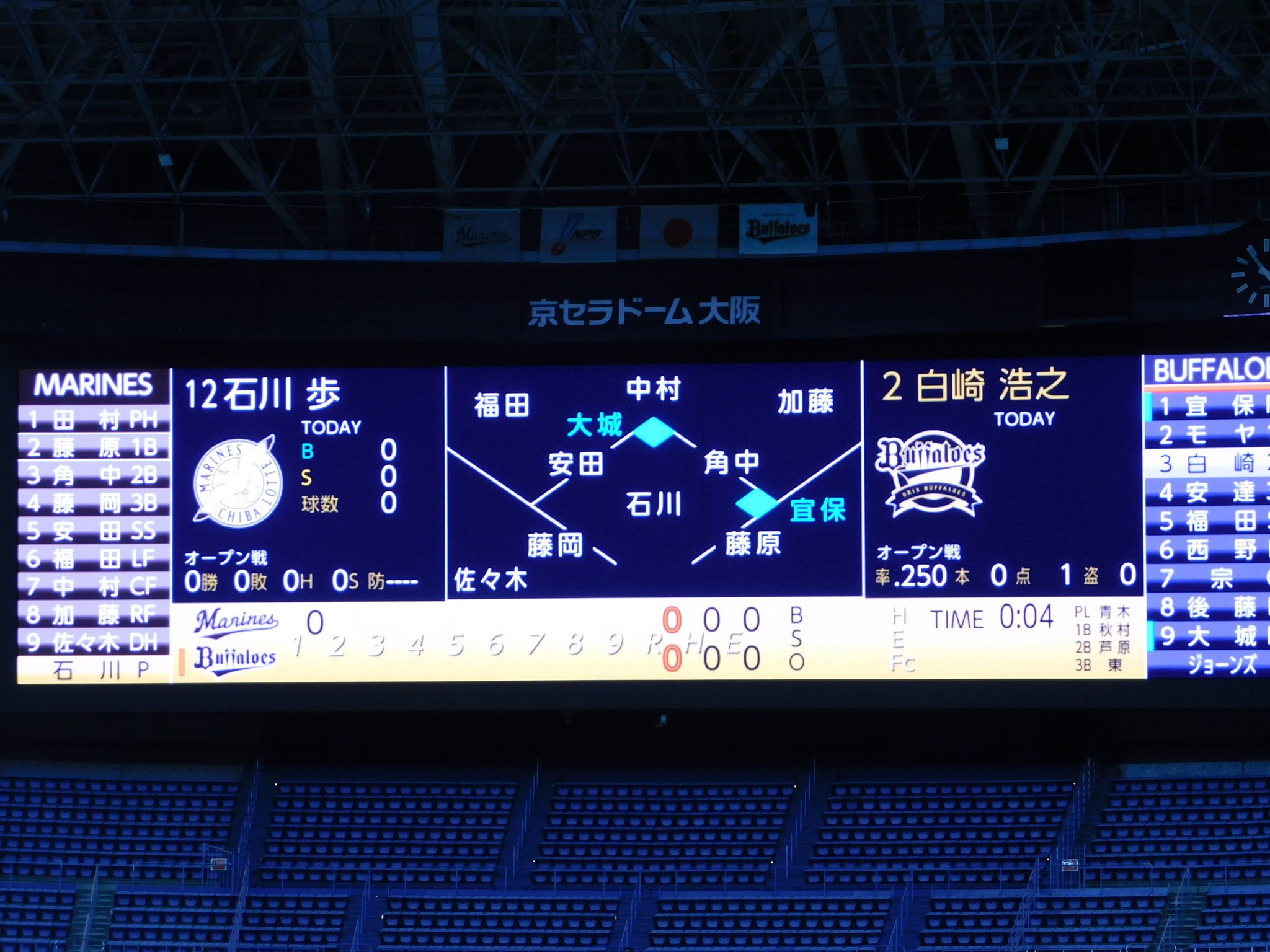 オリックス情報 サンスポ 練習中 京セラドームの電光掲示板は 見やすくなった新バージョンの動作チェックが行われてました ファンの方へのお披露目は 開幕後ですね オリックス バファローズ Orix Buffaloes Orix T Co Dprrkb1eqm Twitter