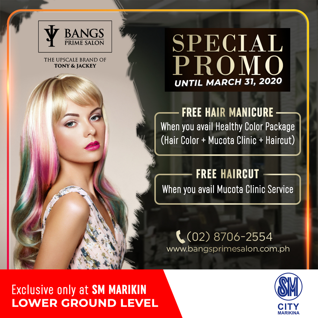 Bangs Prime Salon by Tony & Jackey on Twitter: "Make your Hair Shine! When  you Avail Healthy Color Package, You will Get Free Hair Manicure and Free  Haircut if you avail Mucota