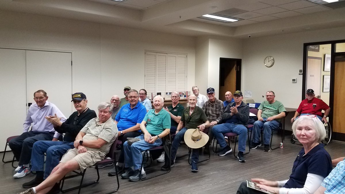 HonorFlightSAZ's tweet photo. Thanks to the Veterans Club of Sun City Oro Valley for letting us tell them about Honor Flight today. What a great group! #GetThoseAppsIn #ThankYouForYourService https://t.co/54uqTdr7rg