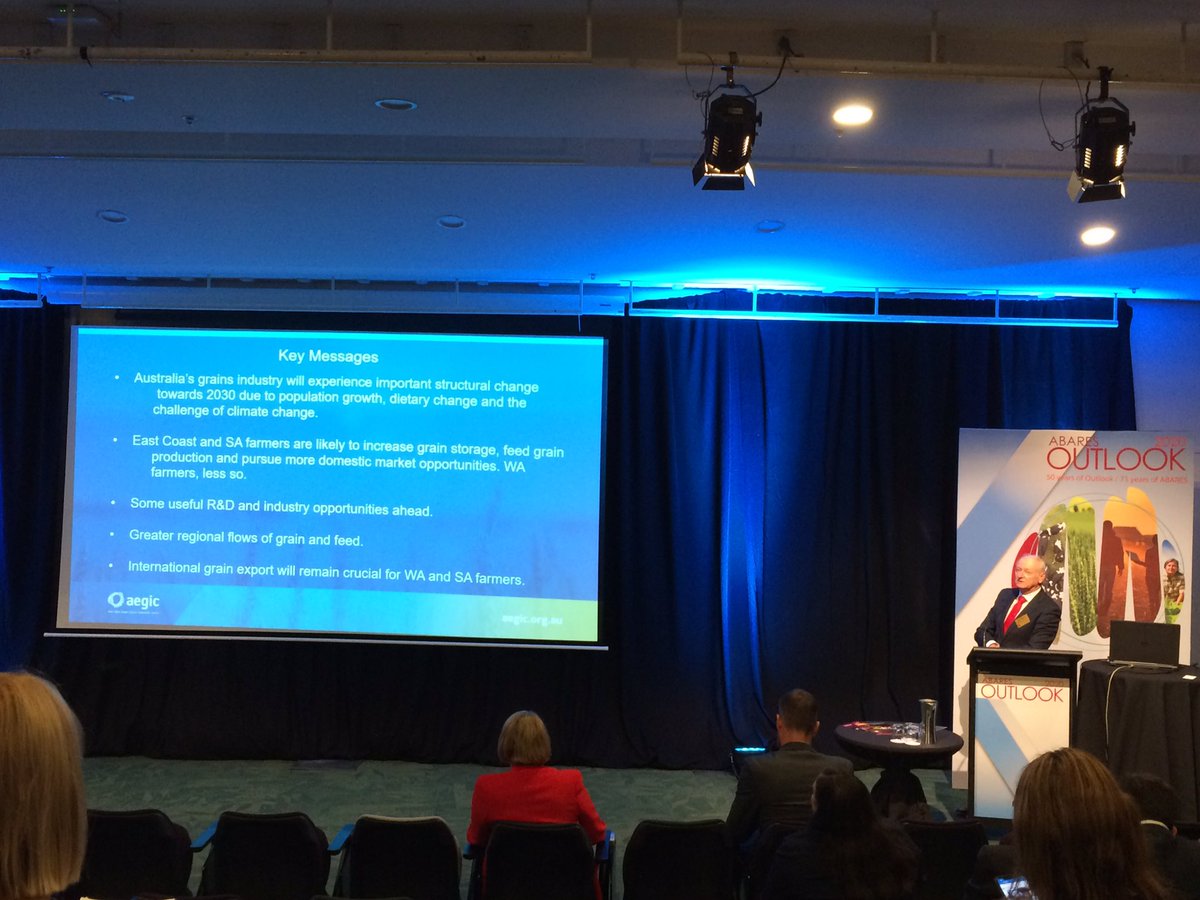 Big structural changes predicted in the #Australian grains industry by <a href="/AEGIC/">Australian Export Grains Innovation Centre</a> at <a href="/theGRDC/">GRDC</a> drought and the grains supply chain session. #ABARESOutlook2020
