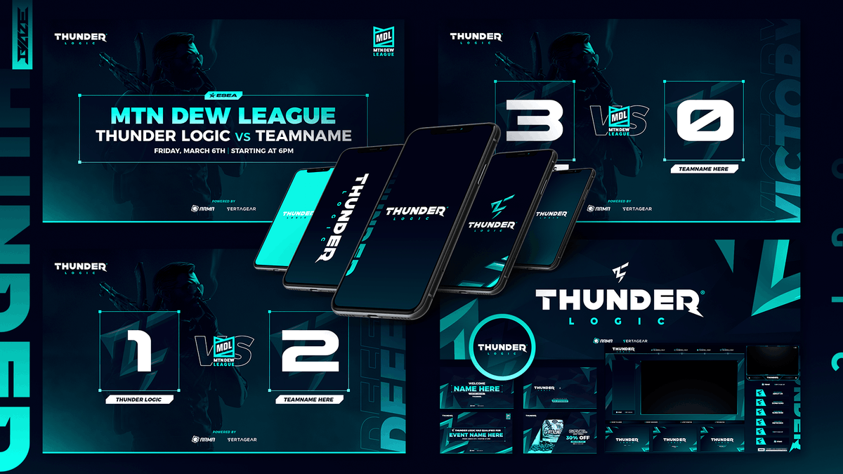 BlazeDisDesigns's tweet photo. Gave the boys over at @Thunder_Logic a fresh look for 2020. Check in HD: https://t.co/8N2AXNGRm2. RT/Like if inspired. https://t.co/1UJbHUiwkP