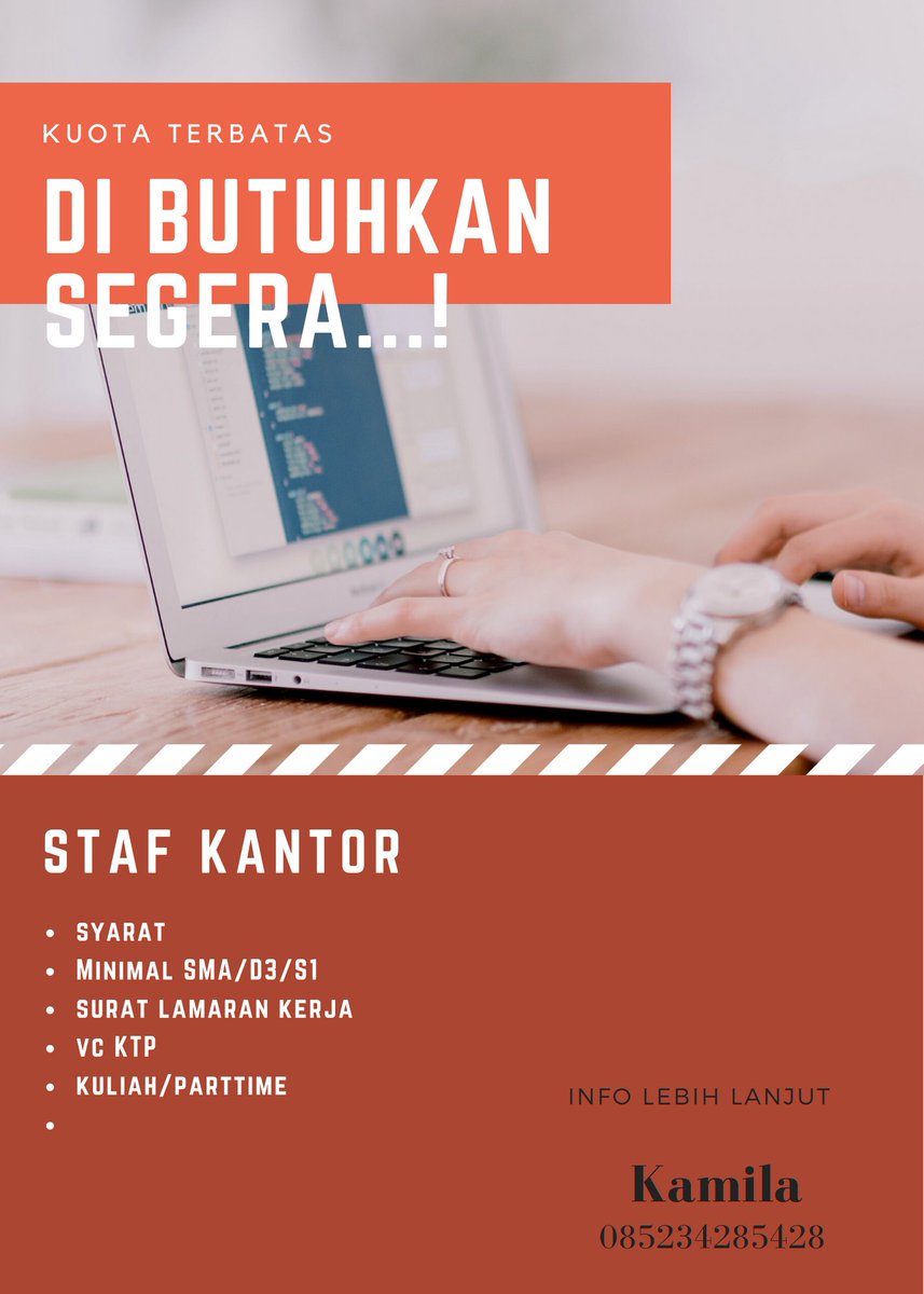 Kamila3134's tweet photo. Apakah anda yg kami cari..
#lowongankerja 
#lowongankerjajogja 
#lowongankerja https://t.co/vGtOv9R28l