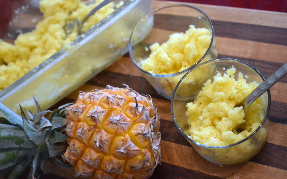 Culinary_Cam's tweet photo. Pineapple-Bergamot Granita #SpringOnThePlate #MelissasProduce. Had fun working with the baby pineapples and bergamot oranges from sponsor @MelissasProduce. https://t.co/27ogyIeRf9 #Sponsored #Ad https://t.co/pWpcjX1LFM