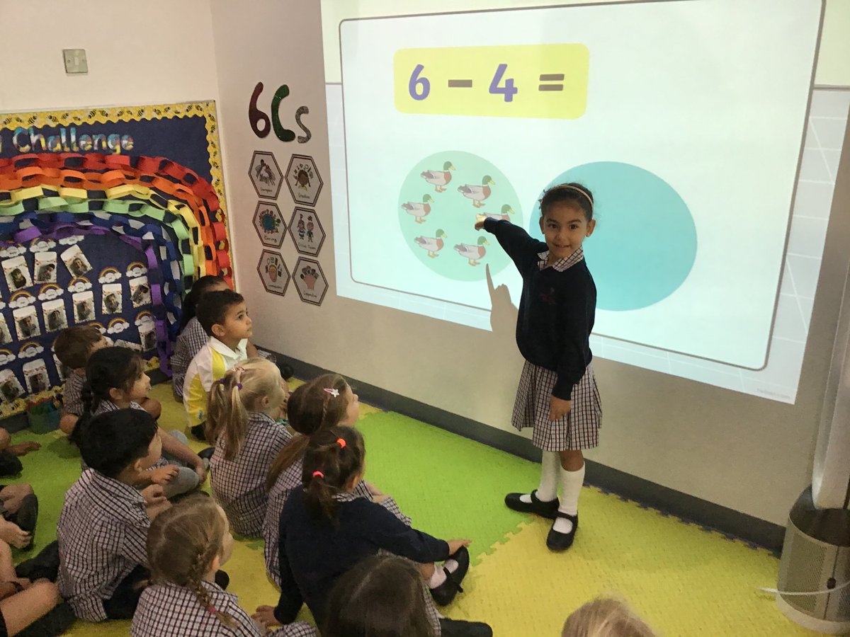 DBS_FS2's tweet photo. Giraffes have been learning all about subtraction today. Some children came to the front to explain their reasoning behind their answers. #reasoning #explainingwhy #understanding @DBS_PrimMaths @DubaiBritishSch 👌🦒 https://t.co/102dF4Bx3i