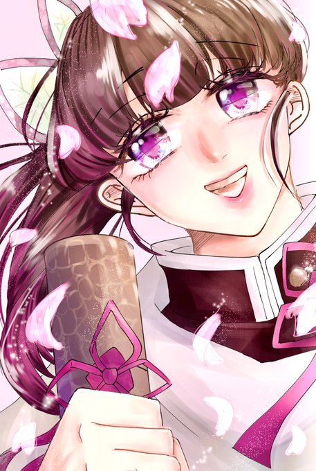 むん🥀♛さんがTwitterに投稿した栗花落カナヲ(鬼滅の刃)のイラスト。