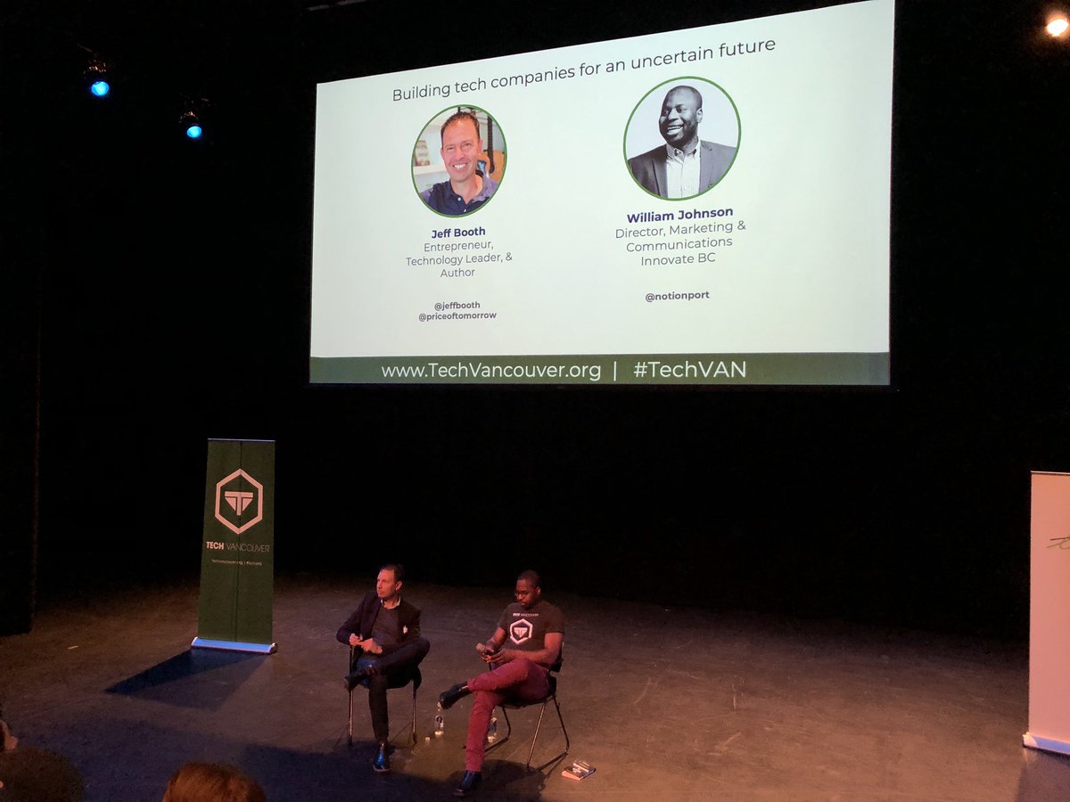 djgreer's tweet image. Fascinating presentation and Q&amp;amp;A with @JeffBooth @techvancouver. #techvan #business #entrepreneur