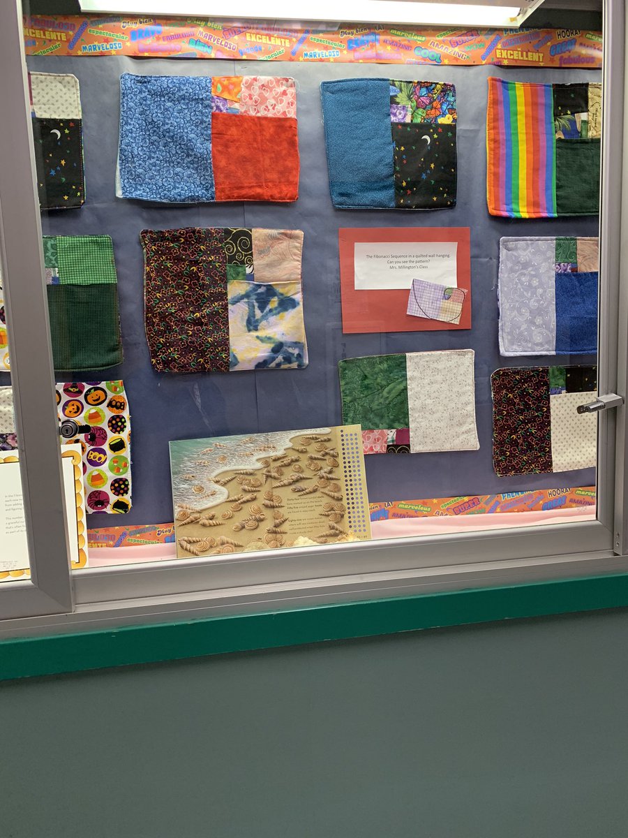 KarenMillak's tweet image. We learned about the Fibonacci Sequence last week....hands on learning=the best. Each student sewed their own quilted wall hanging with the Fibonacci sequence as a pattern. #lovesewing #lovemath @the_joy_school #fnsbsd #kidssew