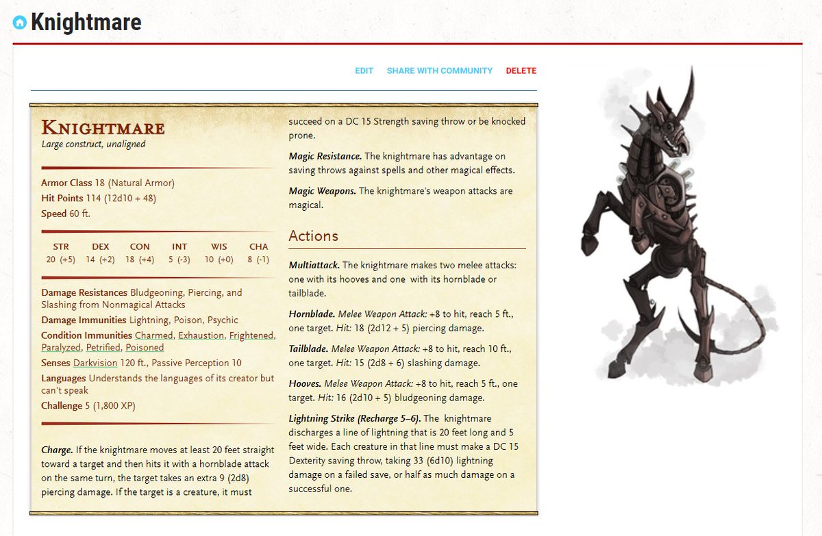 rj_cresswell's tweet image. Anyone want to playtest a homebrew D&amp;amp;D monster (the knightmare) and let me know what you think? #DungeonMaster