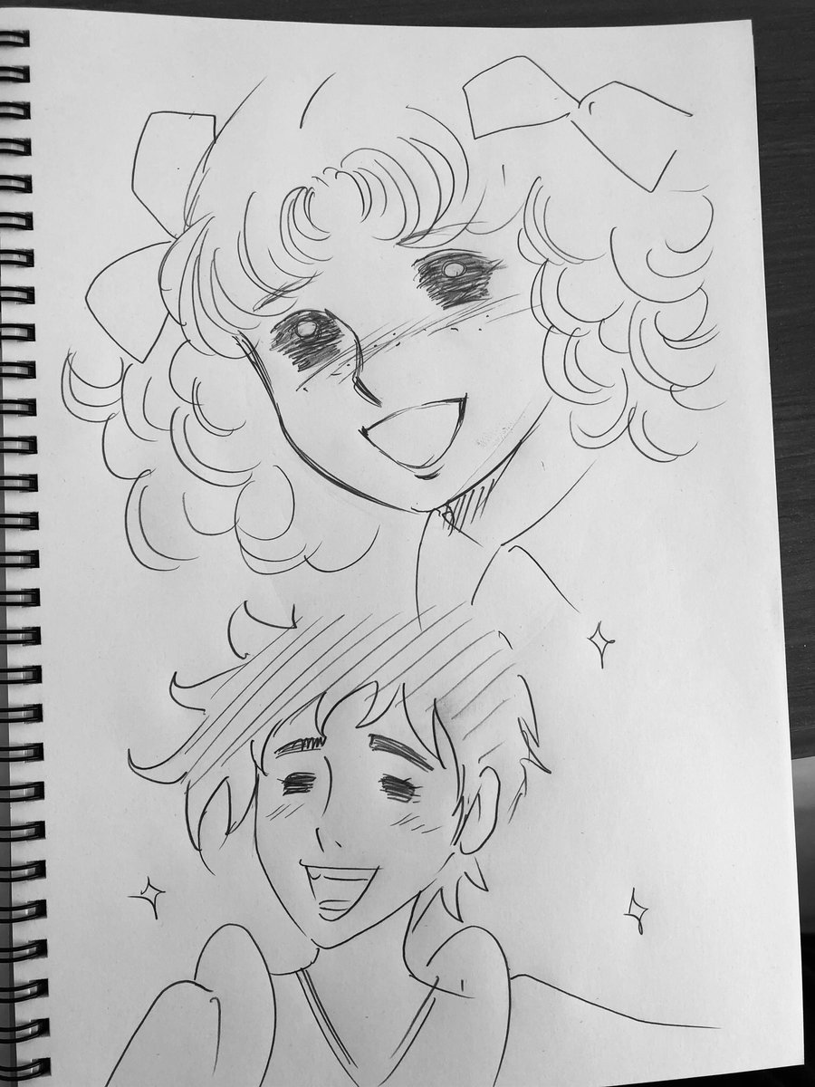 私は常々キャンディとマサルさんは目が同じと力説しているのでその証拠にと描いてみたけどなんか違う。やっぱりれいとしょうの時のようにちゃんと資料見てて描かないと似ない。覚え描きじゃダメ。私が覚え描きでちゃんと描けるのはマカロニほうれん草だけ。 
