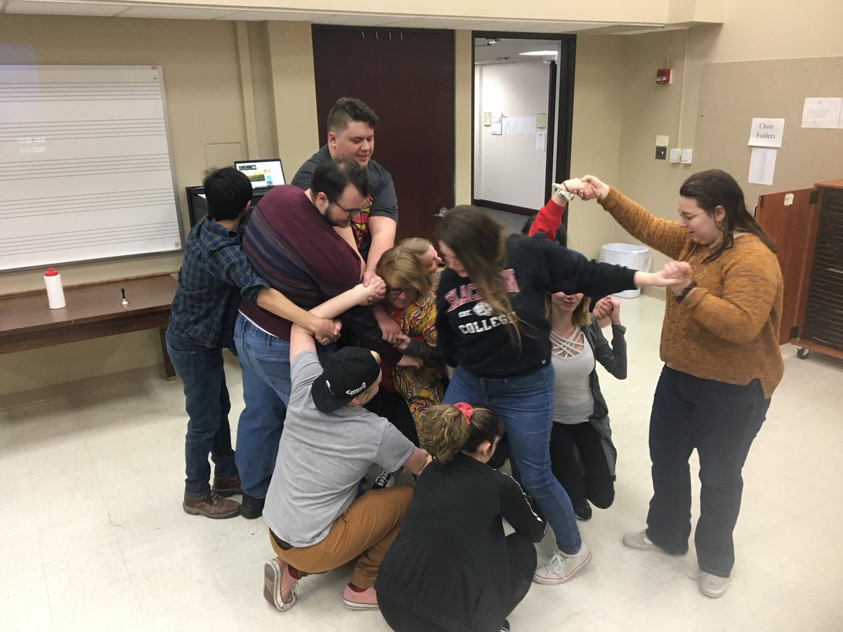 drjoewelch's tweet photo. What an awesome day for the @blackburnMUTH Choir! The students rocked some team building and creative thinking exercises in the morning before discussing the dynamics of our program. Then we spent the afternoon with Kevin McBeth, who imparted wisdom and led some great rehearsals! https://t.co/PsZrZX1XTj