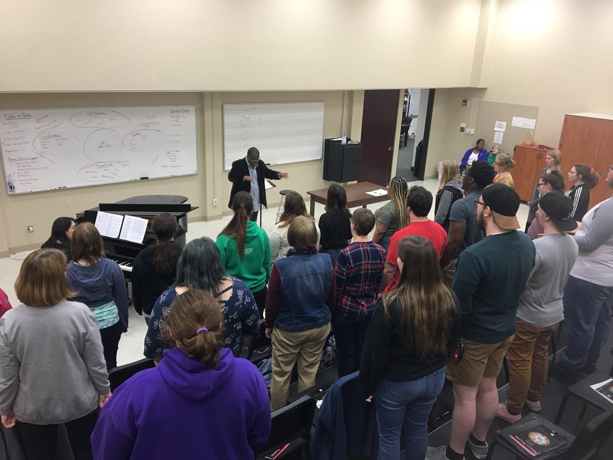 drjoewelch's tweet photo. What an awesome day for the @blackburnMUTH Choir! The students rocked some team building and creative thinking exercises in the morning before discussing the dynamics of our program. Then we spent the afternoon with Kevin McBeth, who imparted wisdom and led some great rehearsals! https://t.co/PsZrZX1XTj