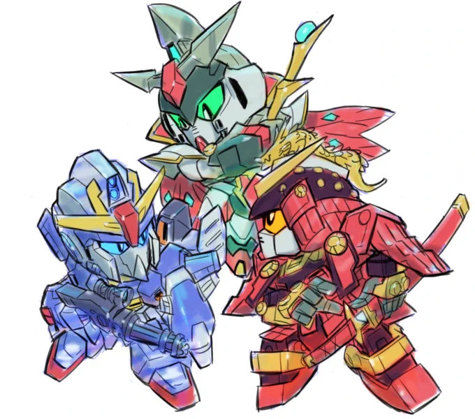 三国伝のボツネタ、武者と騎士とGARMSが戦うっていうのがもったいない気がいたしまして。遊んでみます。剣は魔法に強く、魔法は銃に強く、銃は剣に強い。サンス・クミン大陸の覇権を争う三大国家である。 