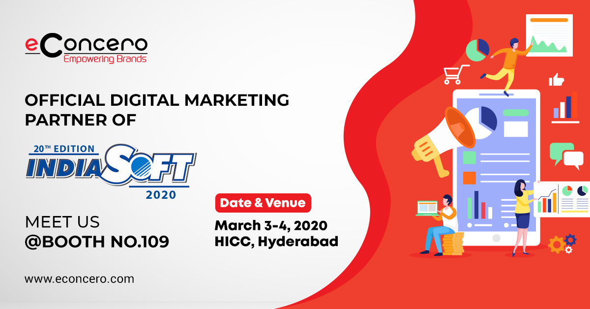eConcero's tweet photo. #eConcero is delighted in being the participant and the #DigitalMarketing Partner of the Biggest Global IT Expo – Indiasoft 2020. Welcome to #Indiasoft and Meet Us @ Booth No.109.

Visit: https://t.co/kH5lFUihVu

#BrandingContent #MarketResearch #Marketing  #ITcompanies https://t.co/5gNacdVFL6