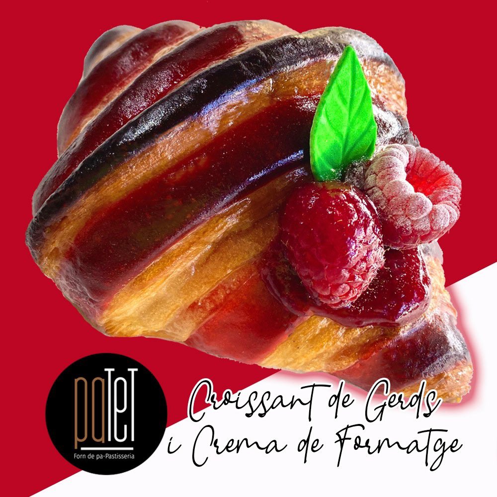 Encara no has gaudit d'una de les nostres novetats? 
Si t'agraden els contrastos...atreveix-te amb el nostre croissant bicolor de gerds i crema de formatge!😍

#croissant #croissantdegerdsiformatge #croissantbicolor #pasteleria #PastisseriaPatet #Mollerussa