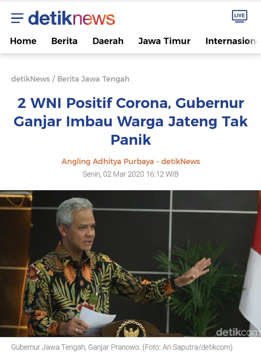 wahhabicc_jabar's tweet photo. SIAPA BERJIWA PEMIMPIN?

2 WNI Positif Corona, Gubernur Ganjar Imbau Warga Jateng Tak Panik.

🔁 Retweet
NGADEMIN.
-------^^^^^^^^^^^^^---------
Anies Sebut Kondisi Jakarta Genting Karena Virus Corona.
💟 Like
BIKIN PANIK.
#StopPanikLawanCorona https://t.co/Ix6uE5k90i