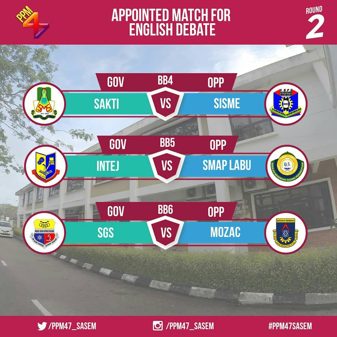PPM47_SASEM's tweet photo. Berikut merupakan jadual perlawanan untuk siasang 2 bagi bahas Bahasa Inggeris.
#PPM47SASEM 
#ppm47 https://t.co/FSQK91gQRn
