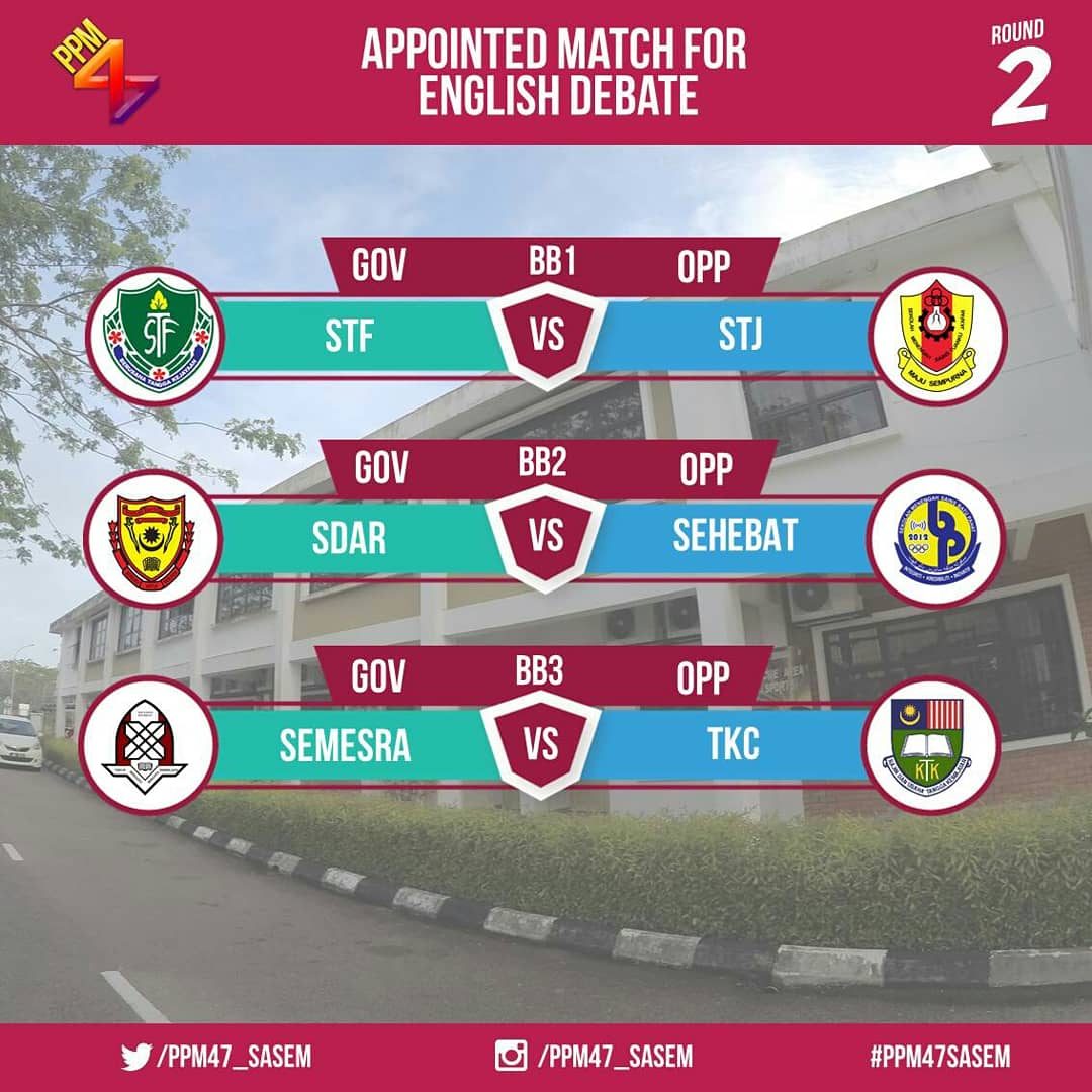 PPM47_SASEM's tweet photo. Berikut merupakan jadual perlawanan untuk siasang 2 bagi bahas Bahasa Inggeris.
#PPM47SASEM 
#ppm47 https://t.co/FSQK91gQRn